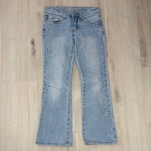 Limited Too Light Blue Flare Jeans with Embellishments